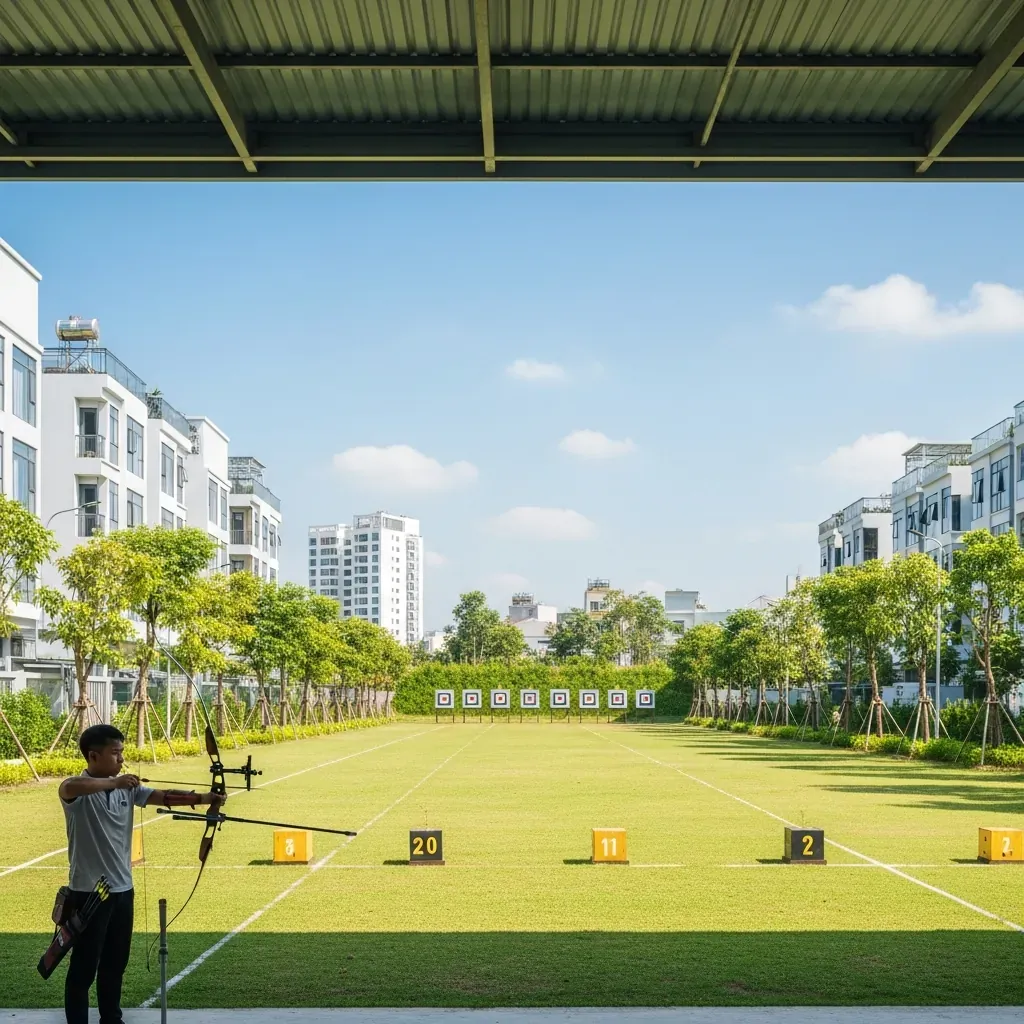 Sân bắn cung khu xa trung tâm Thủ Đức