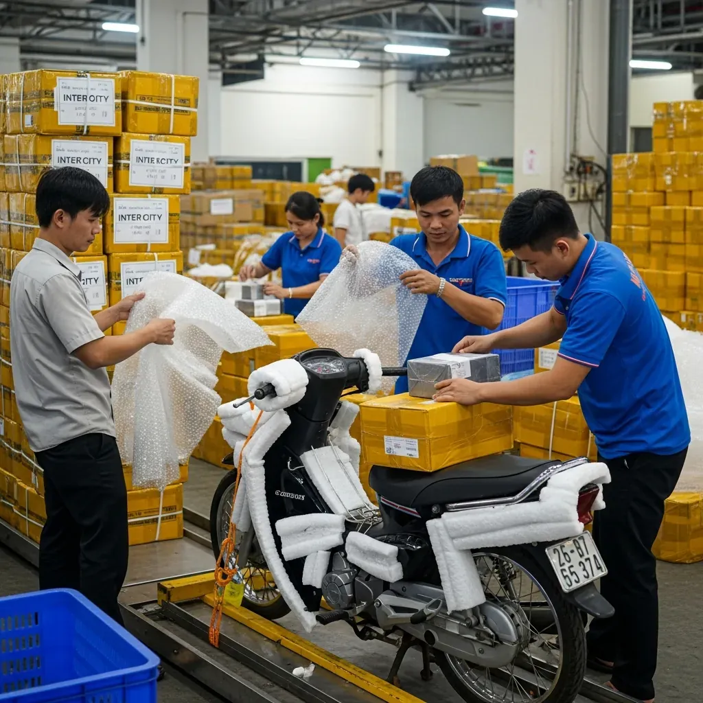 Gửi hàng và gửi xe máy tại bến xe Ngã Tư Ga