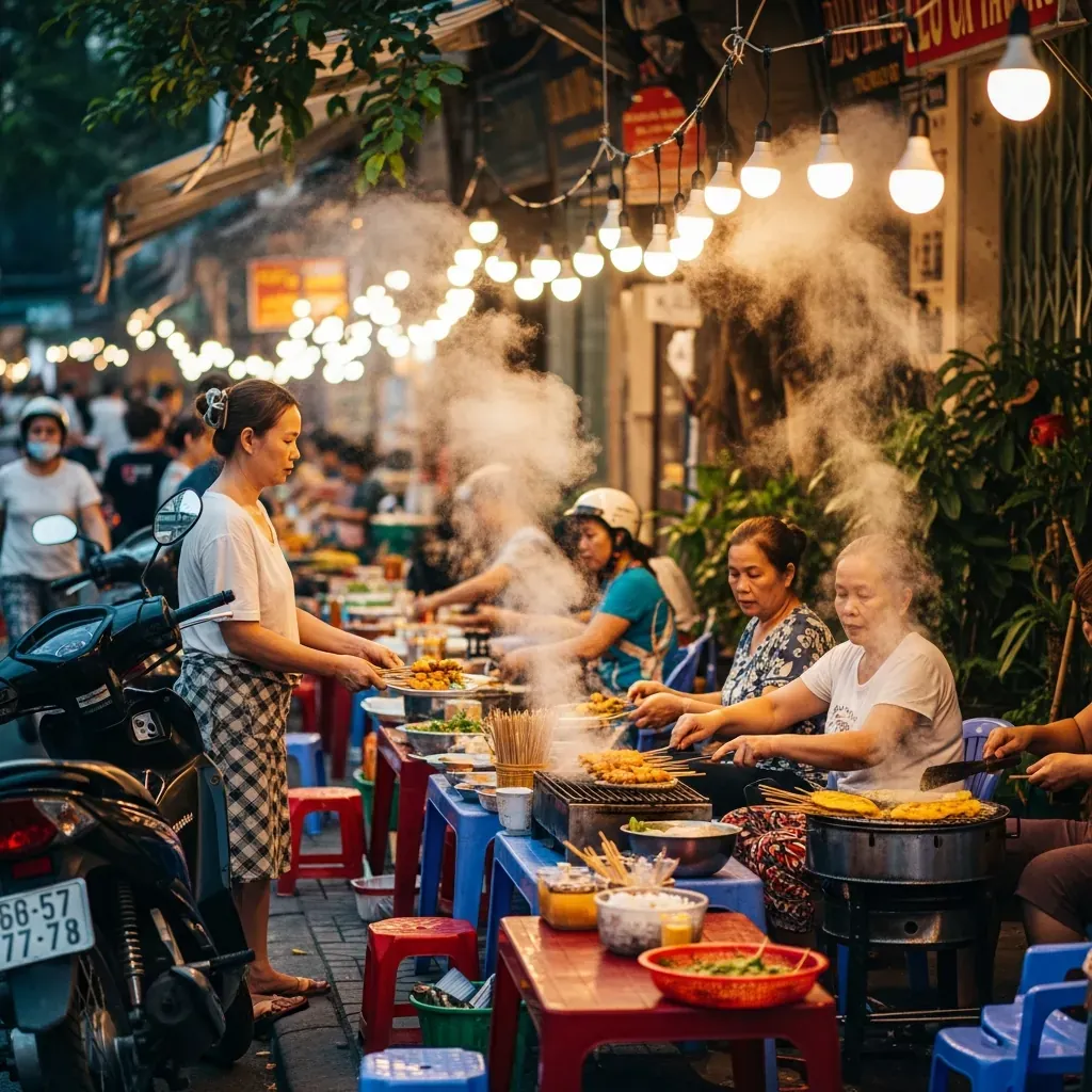 Khu ăn đêm chợ An Nhơn Gò Vấp lên đèn nhộn nhịp buổi tối