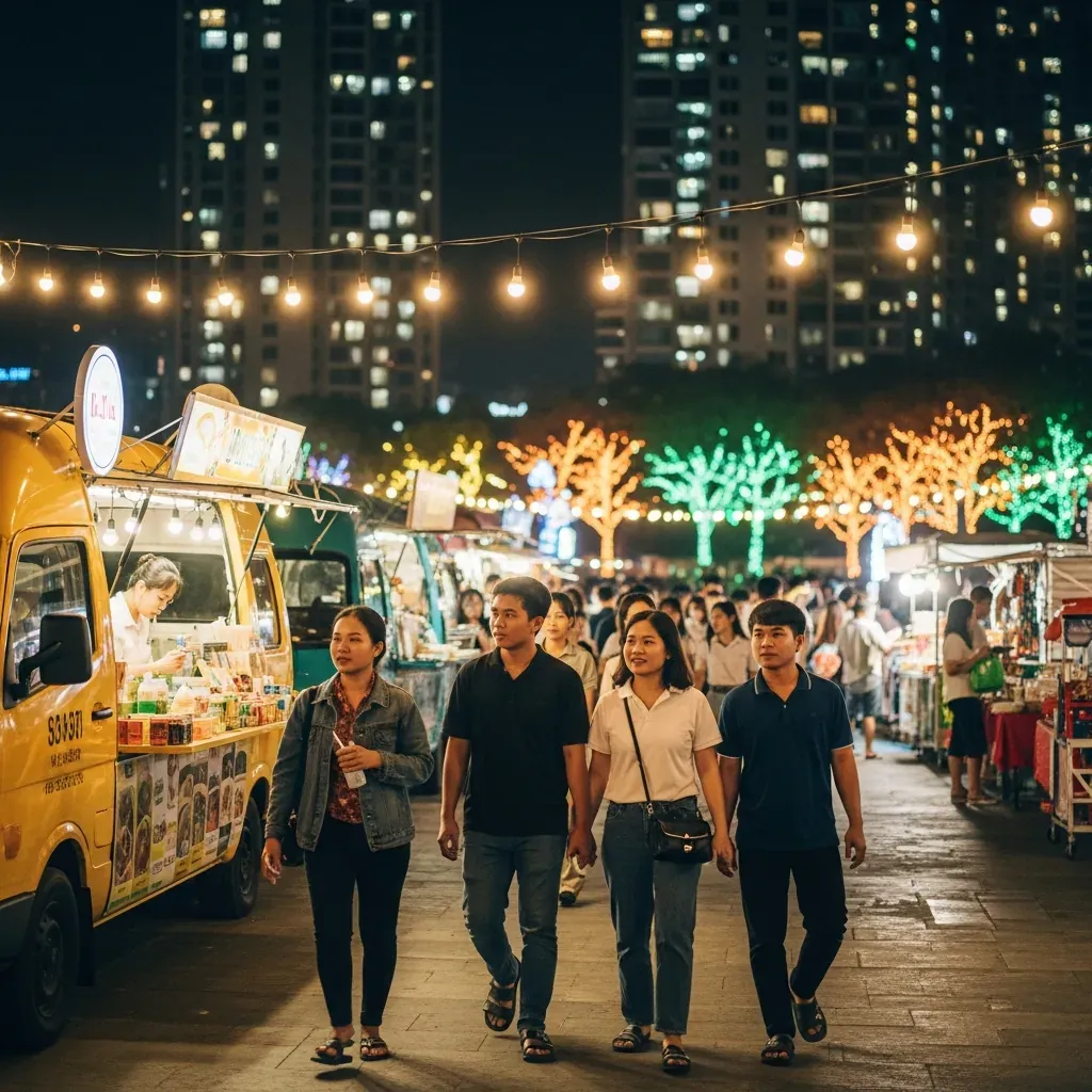 Gợi ý lịch trình ghé công viên và chợ đêm cạnh bên
