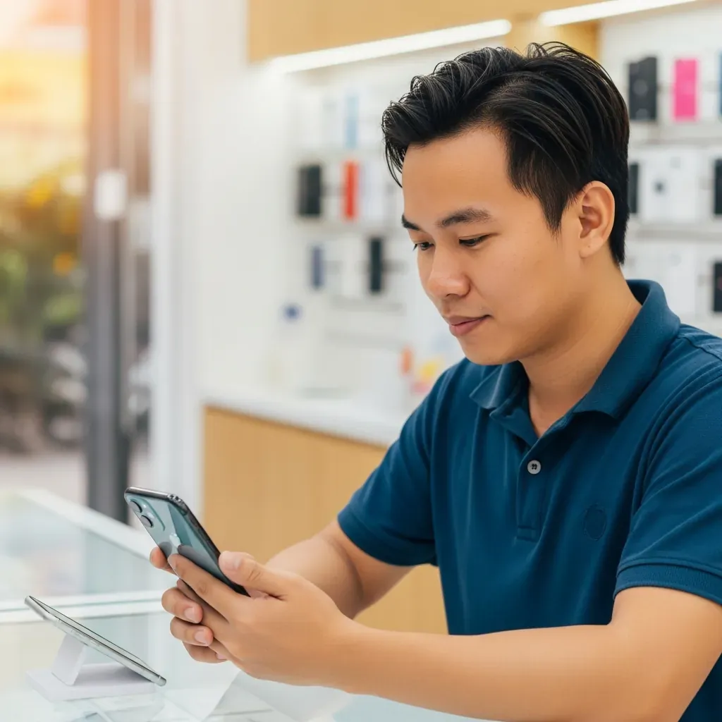 Khách dùng thử iPhone trong 30 ngày tại cửa hàng Di Động Việt