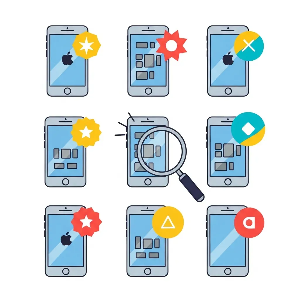 Minh họa các thuật ngữ phân loại iPhone cũ như zin, dựng, lock