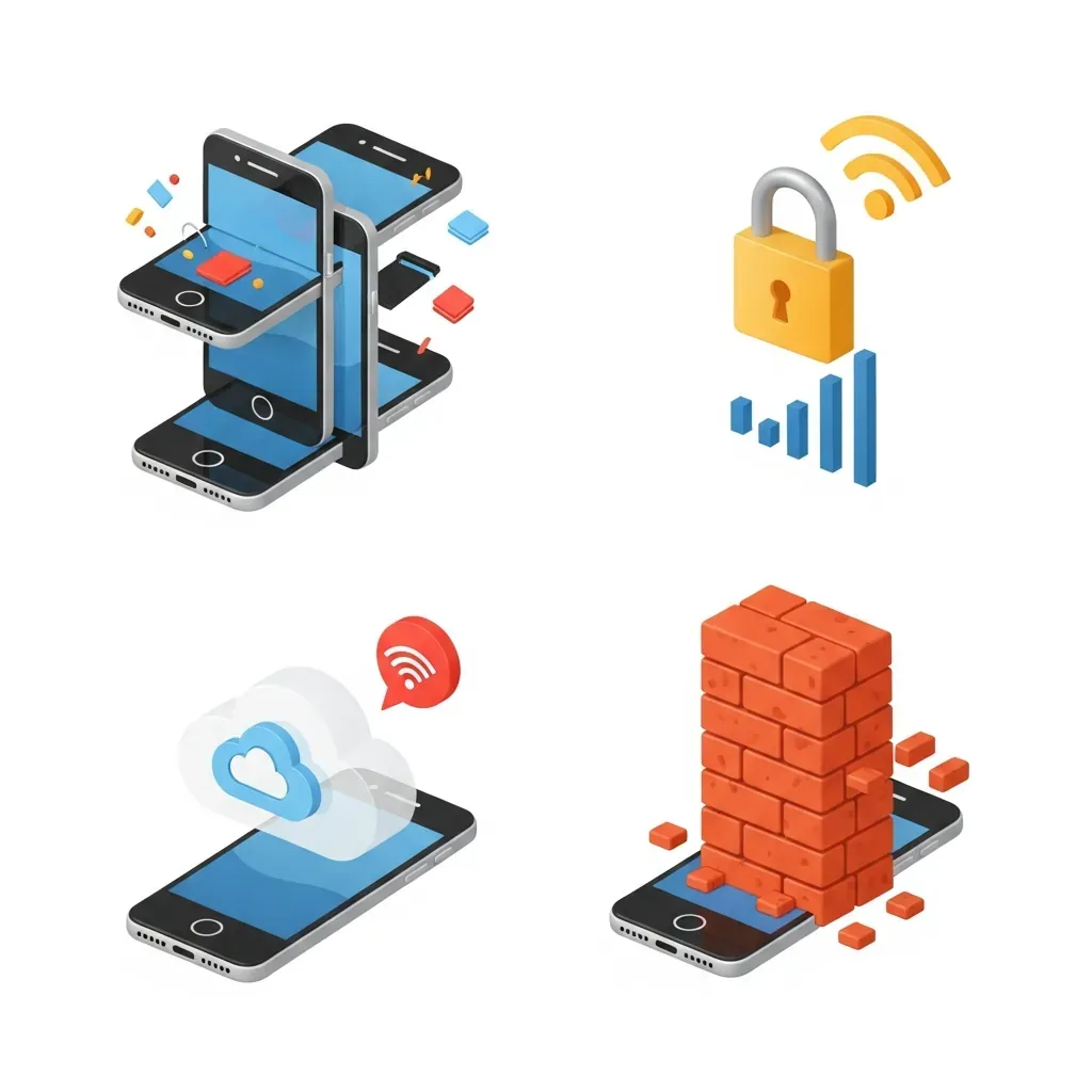 Minh họa dấu hiệu hàng dựng, máy lock và iCloud ẩn
