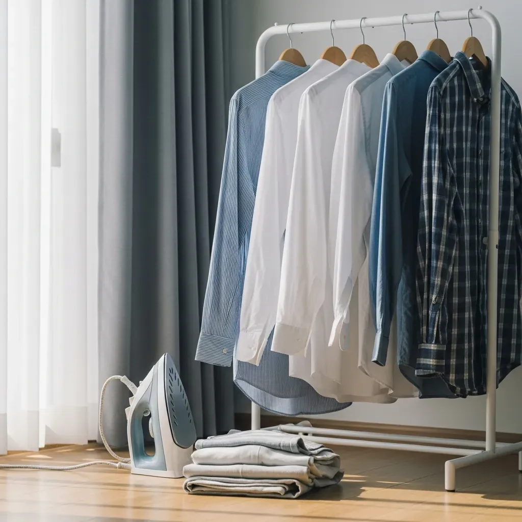Quần áo được giặt sạch và ủi phẳng trông như mới