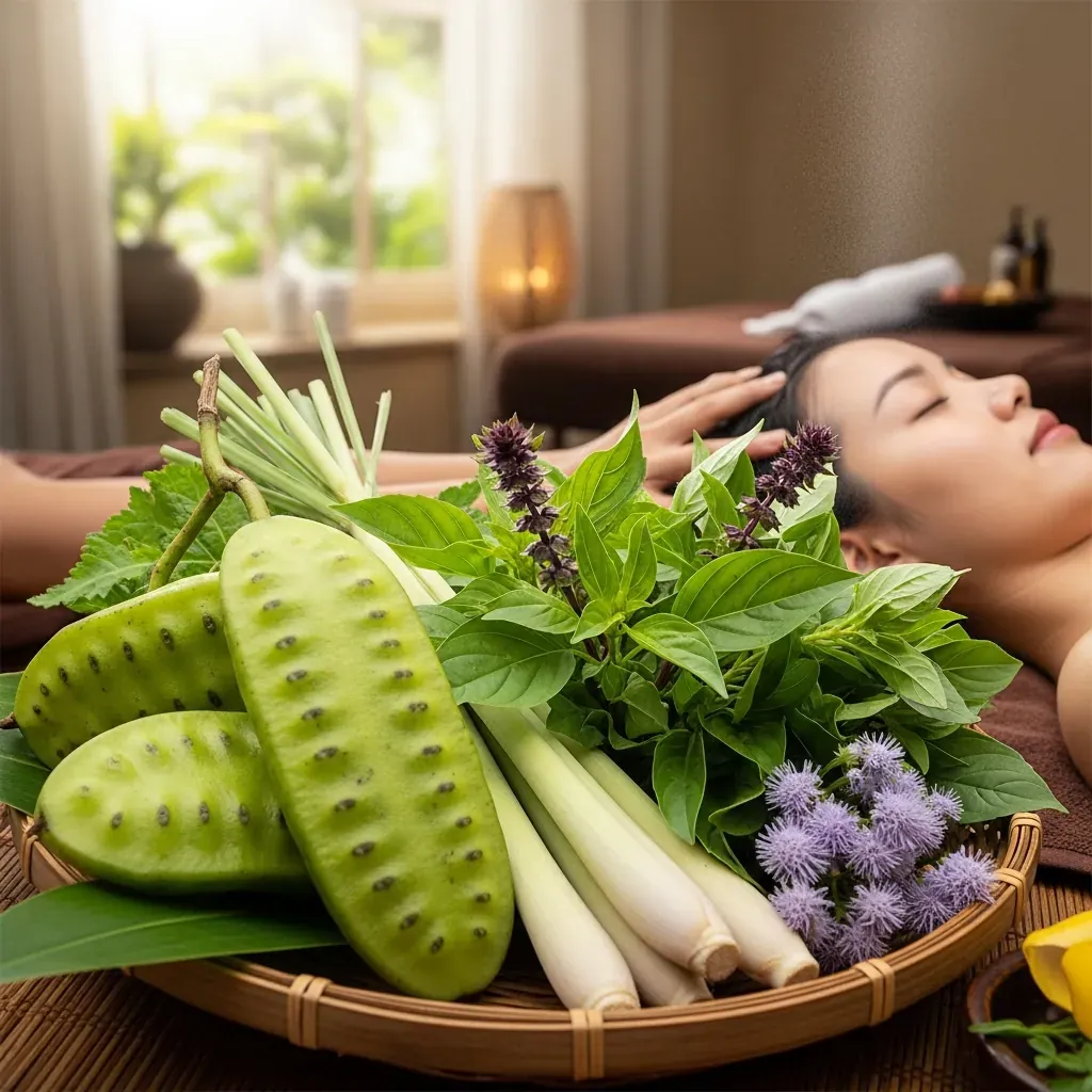 Liệu trình gội thảo dược cho da đầu gàu, nấm tại Wonderful Spa