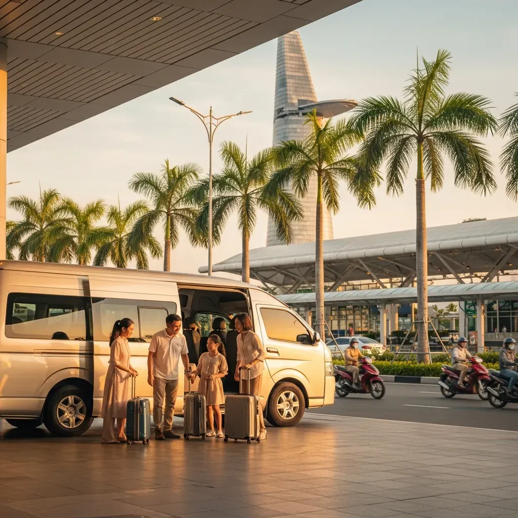 Xe đưa đón miễn phí của khách sạn gần sân bay Tân Sơn Nhất đón khách