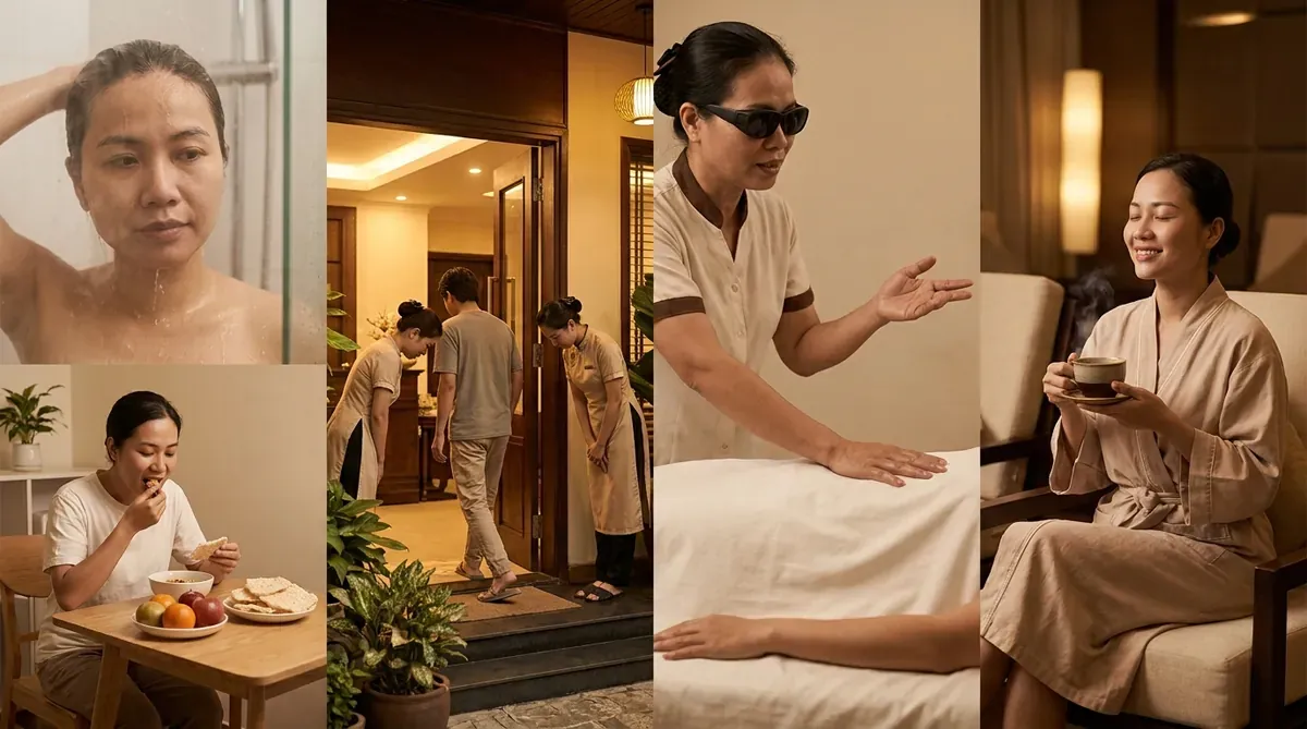 Quy trình trải nghiệm massage khiếm thị lần đầu tiên