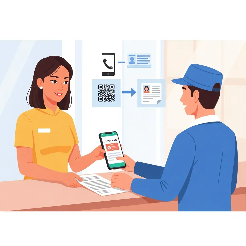 Khách hàng Việt làm thẻ tích điểm và đăng ký giấy tờ tại quầy dịch vụ