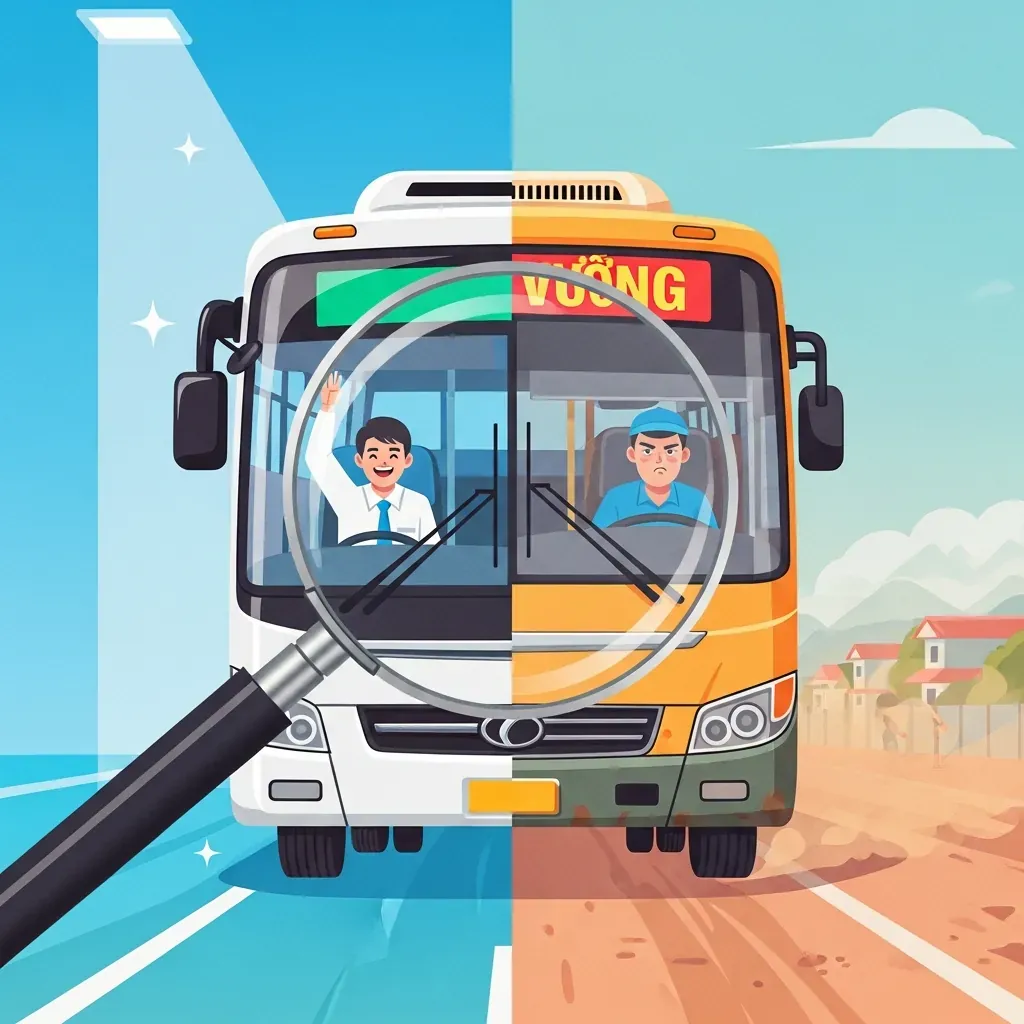 Một nửa quảng cáo xe sang, một nửa thực tế bụi đường, với kính lúp phóng đại sự khác biệt.