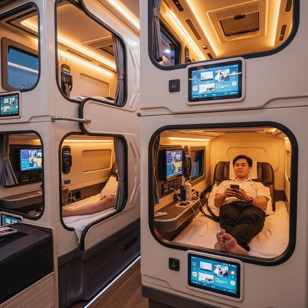 Nội thất xe limousine giường nằm cao cấp với phòng riêng
