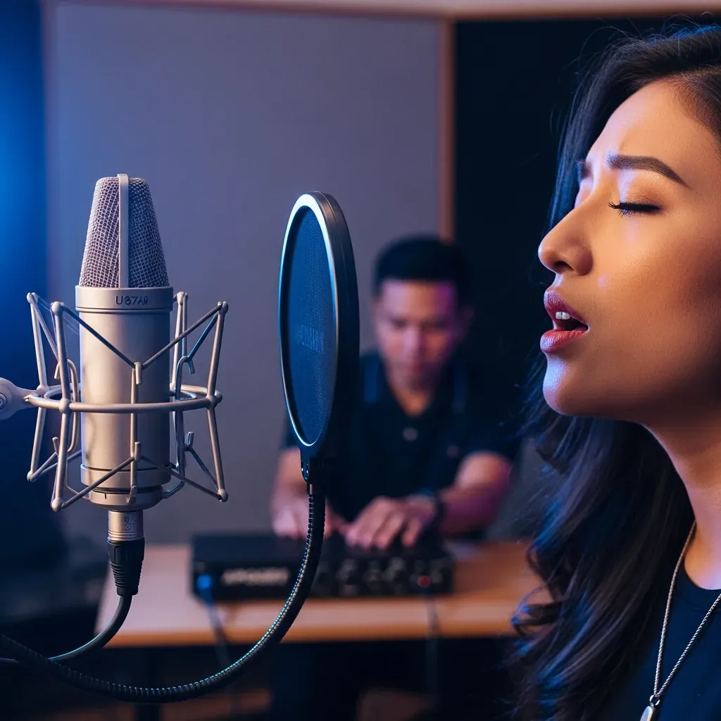 Micro Neumann U87Ai trong phòng thu Nguyễn Báu Studio, quận 3.