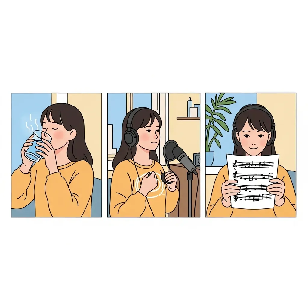 Minh họa các bước chuẩn bị trước khi thu âm.