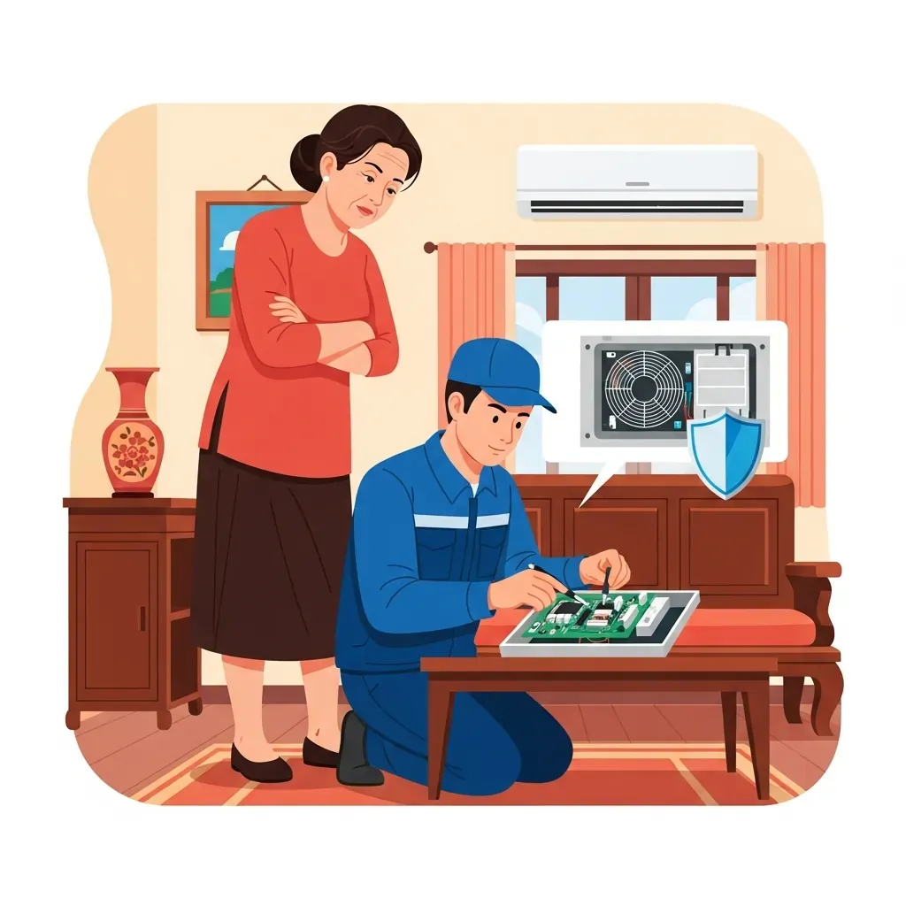Không cho linh kiện máy lạnh rời khỏi nhà để tránh tráo đồ
