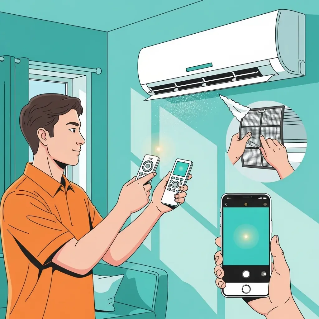 Người dùng tự kiểm tra máy lạnh và soi remote qua camera điện thoại