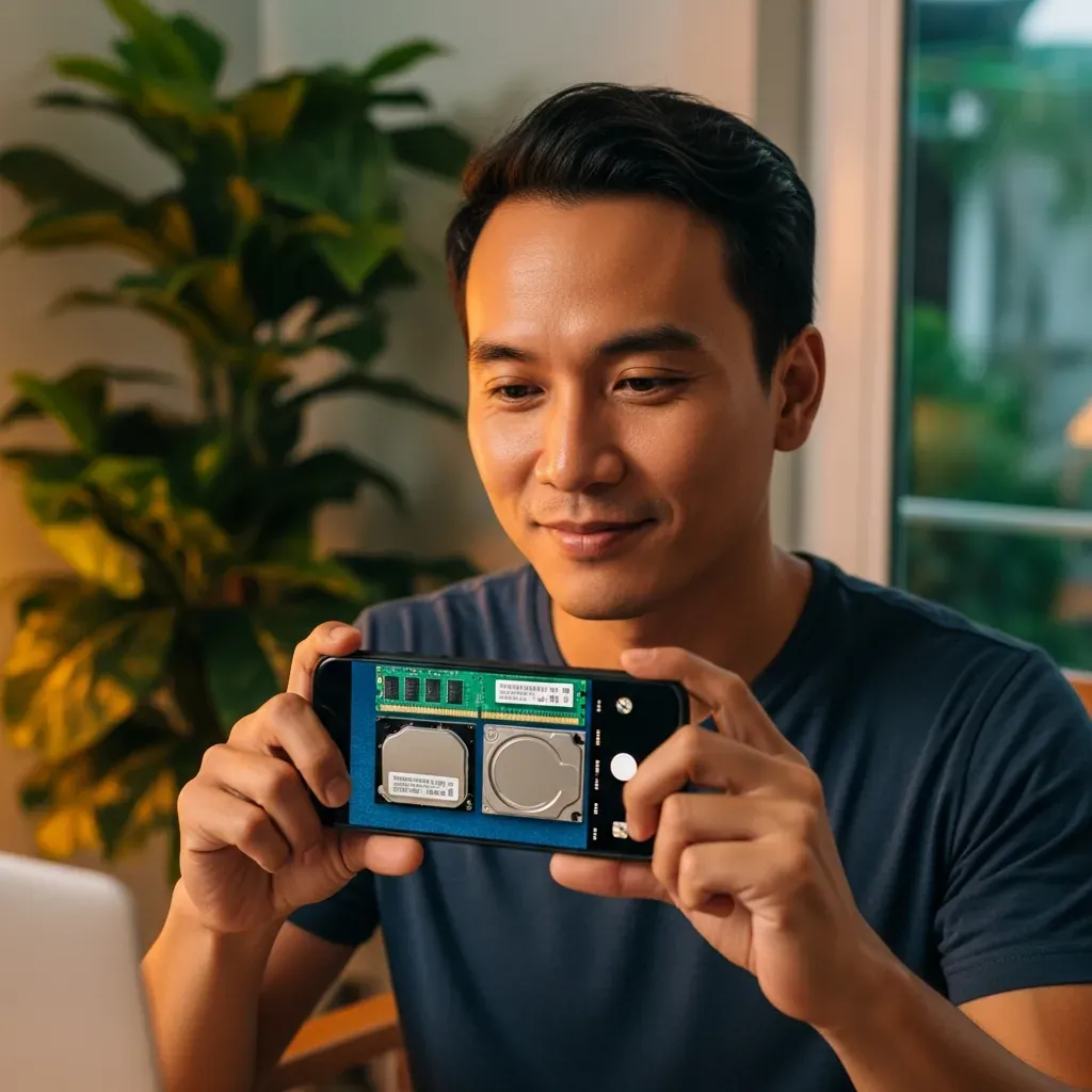 Chụp lại serial linh kiện trước khi giao máy