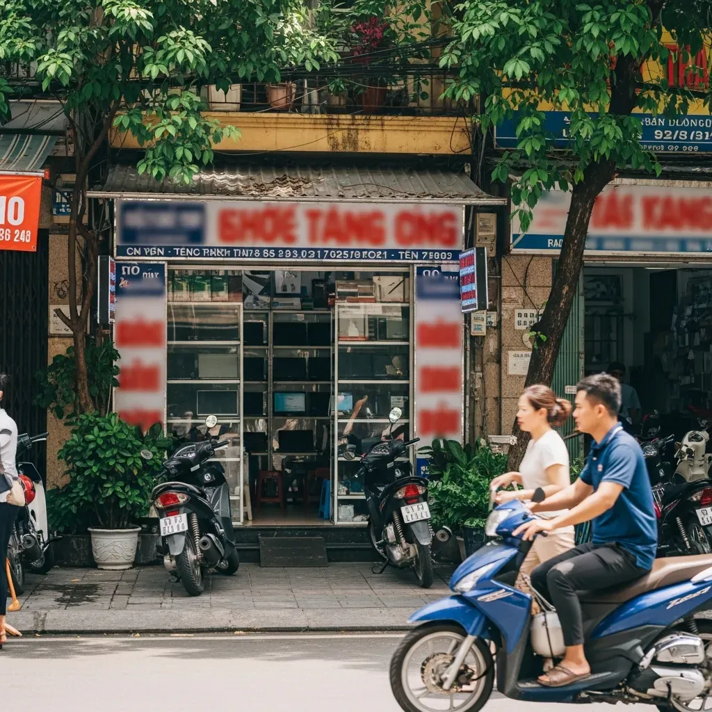 Cửa hàng sửa máy tính trên phố ở quận Bình Thạnh