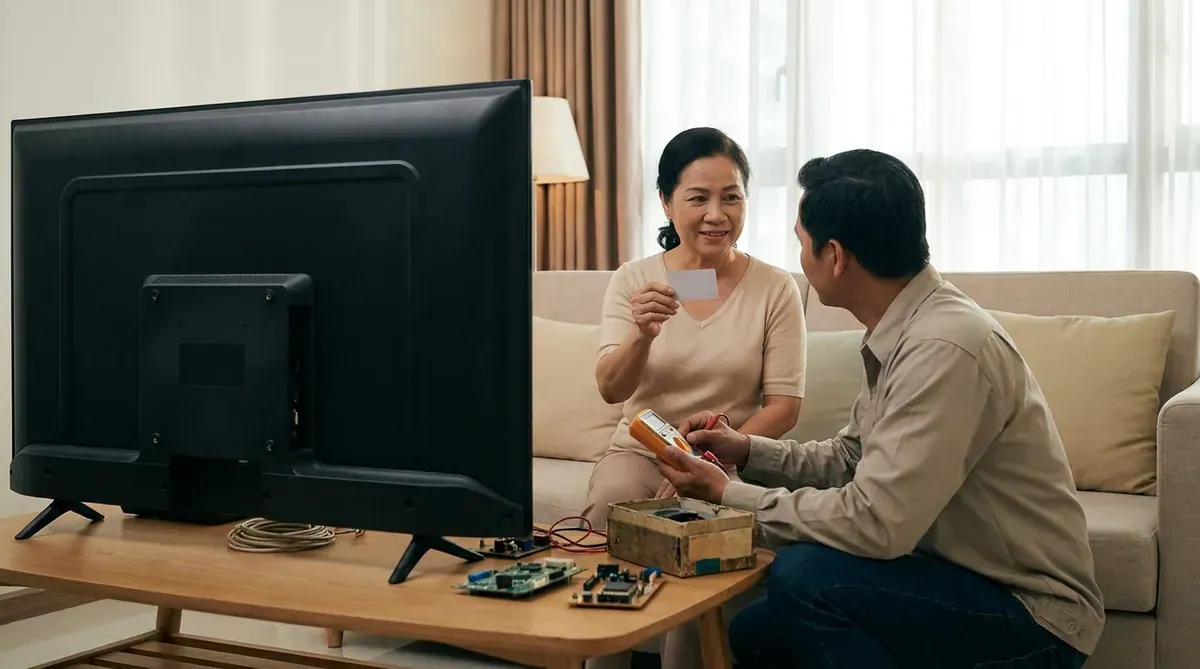 Dùng phiếu bảo hành để yêu cầu sửa lại khi tivi hỏng tái phát
