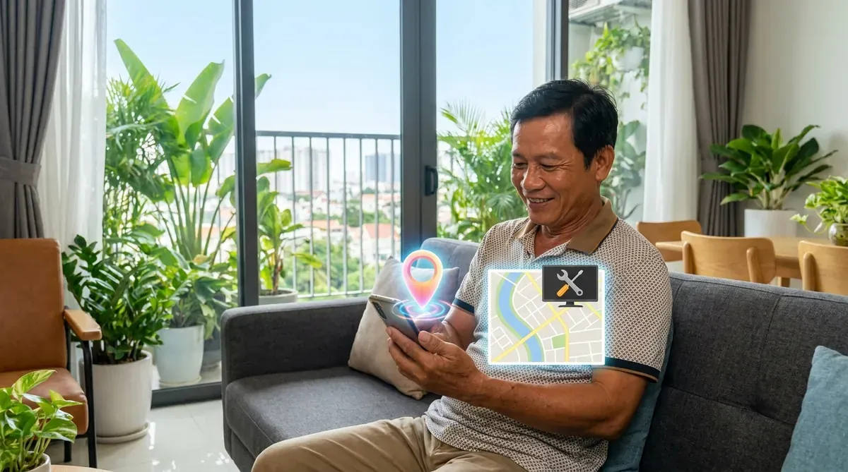 Người dùng ở Quận 9 Thủ Đức đặt lịch thợ sửa tivi qua điện thoại
