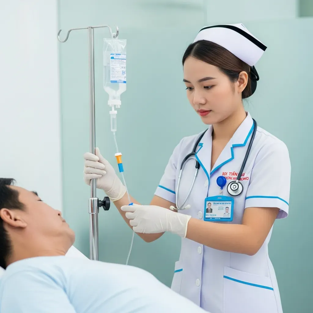 Điều dưỡng Việt Nam có chứng chỉ hành nghề truyền dịch cho bệnh nhân trong cơ sở y tế được cấp phép tại TP.HCM