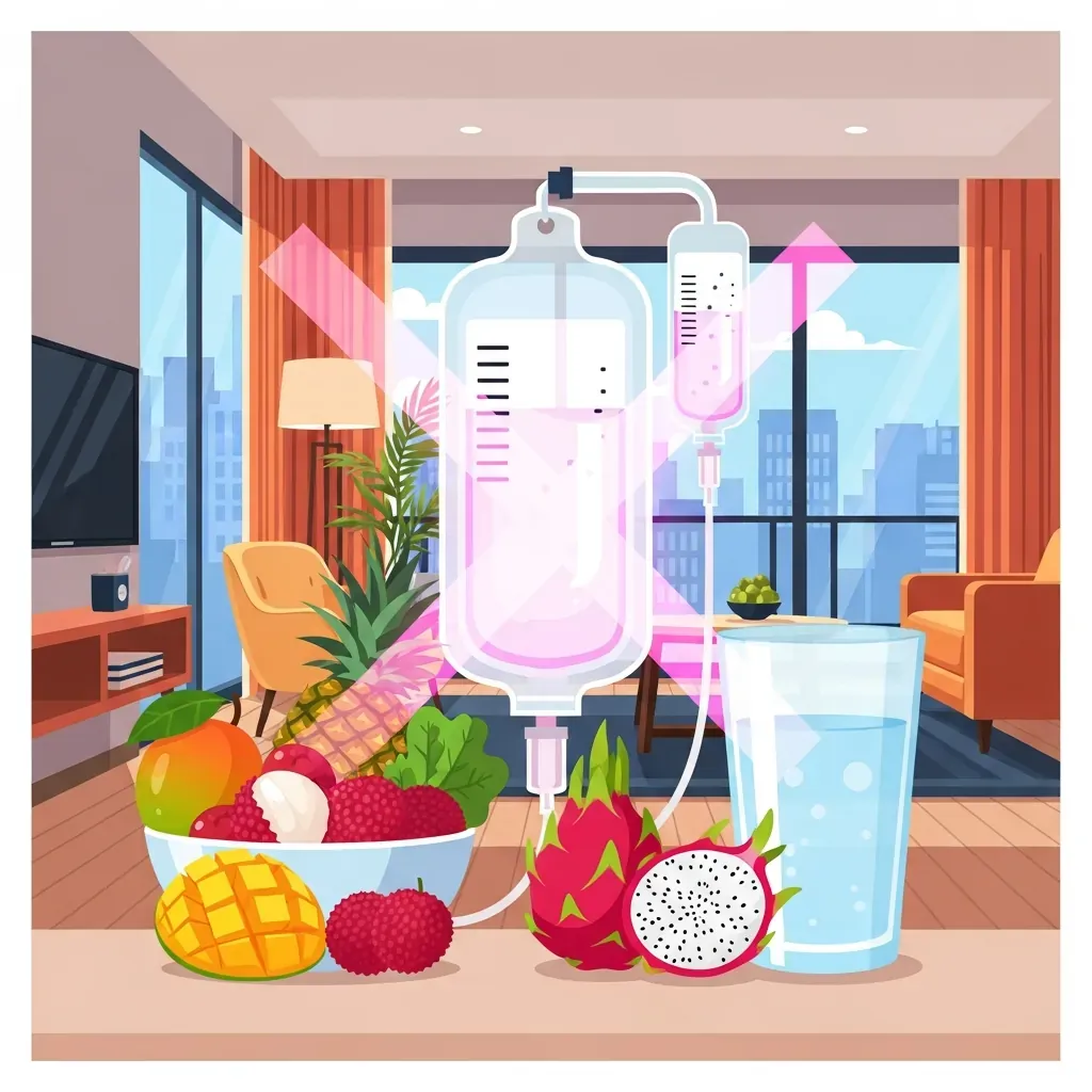 Minh họa cảnh báo về các gói truyền trắng, thải độc không có cơ sở y học