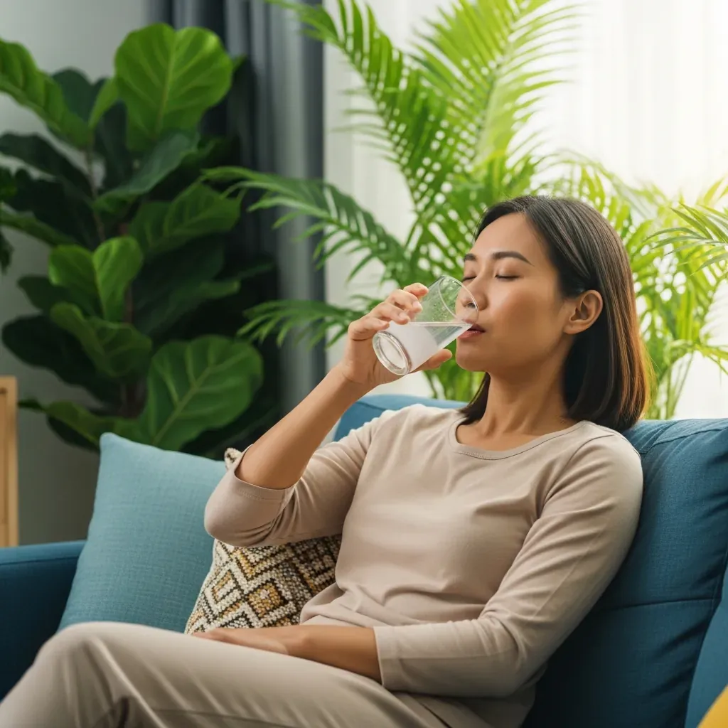 Người Việt bị sốt nhẹ nghỉ ngơi và bù nước bằng đường uống tại nhà thay vì truyền dịch