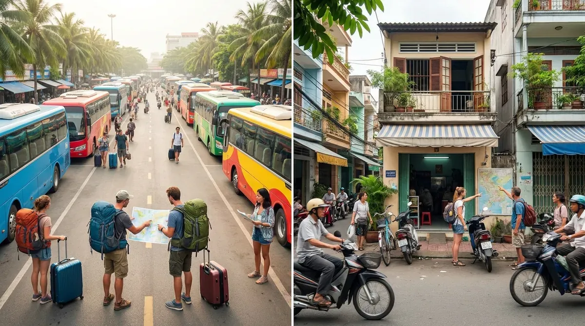 Cảnh minh họa hai điểm xuất phát ở khu vực Rạch Giá và Rạch Sỏi.