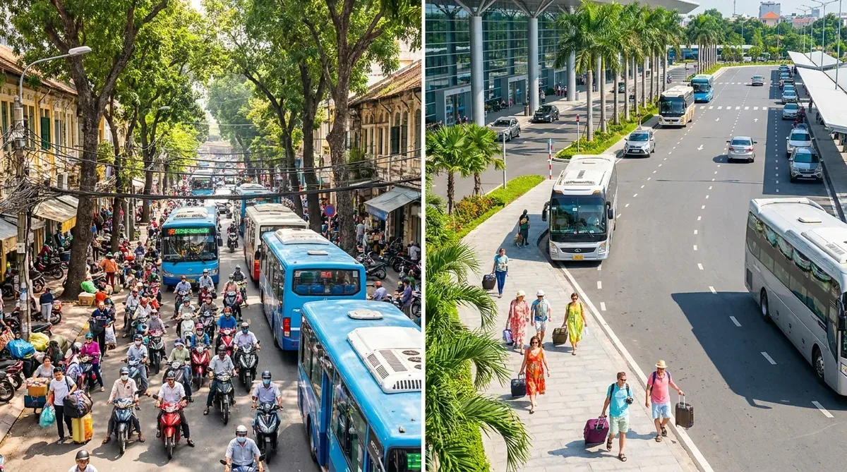 Minh họa hai nhóm điểm trả ở TP.HCM theo hướng Tây và hướng Đông.