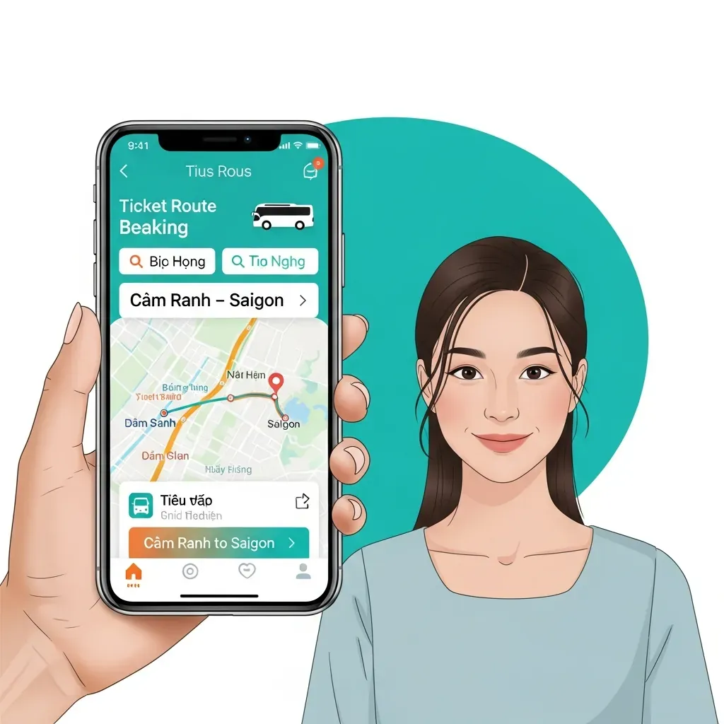 Người dùng Việt Nam đặt vé xe trên ứng dụng di động