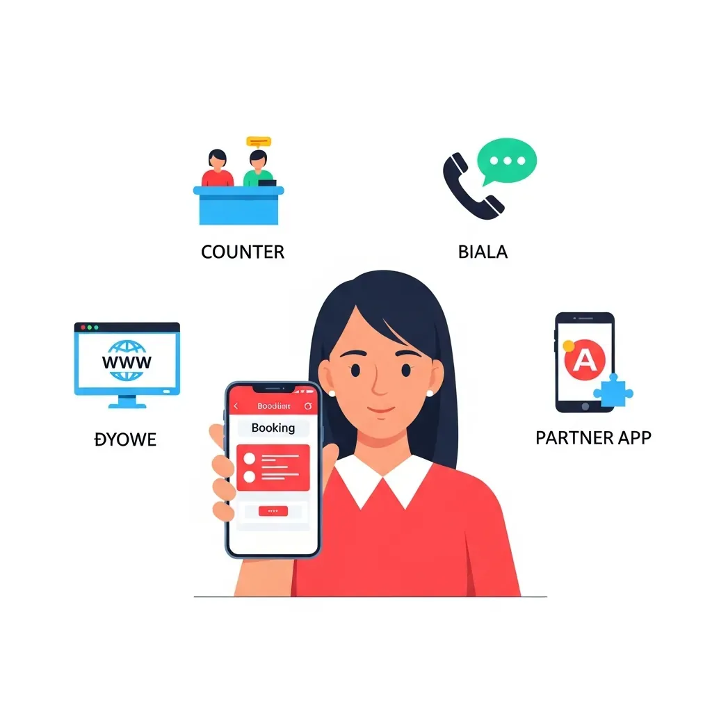 Bốn kênh đặt vé Điền Linh chính thức qua quầy, tổng đài, app và đối tác
