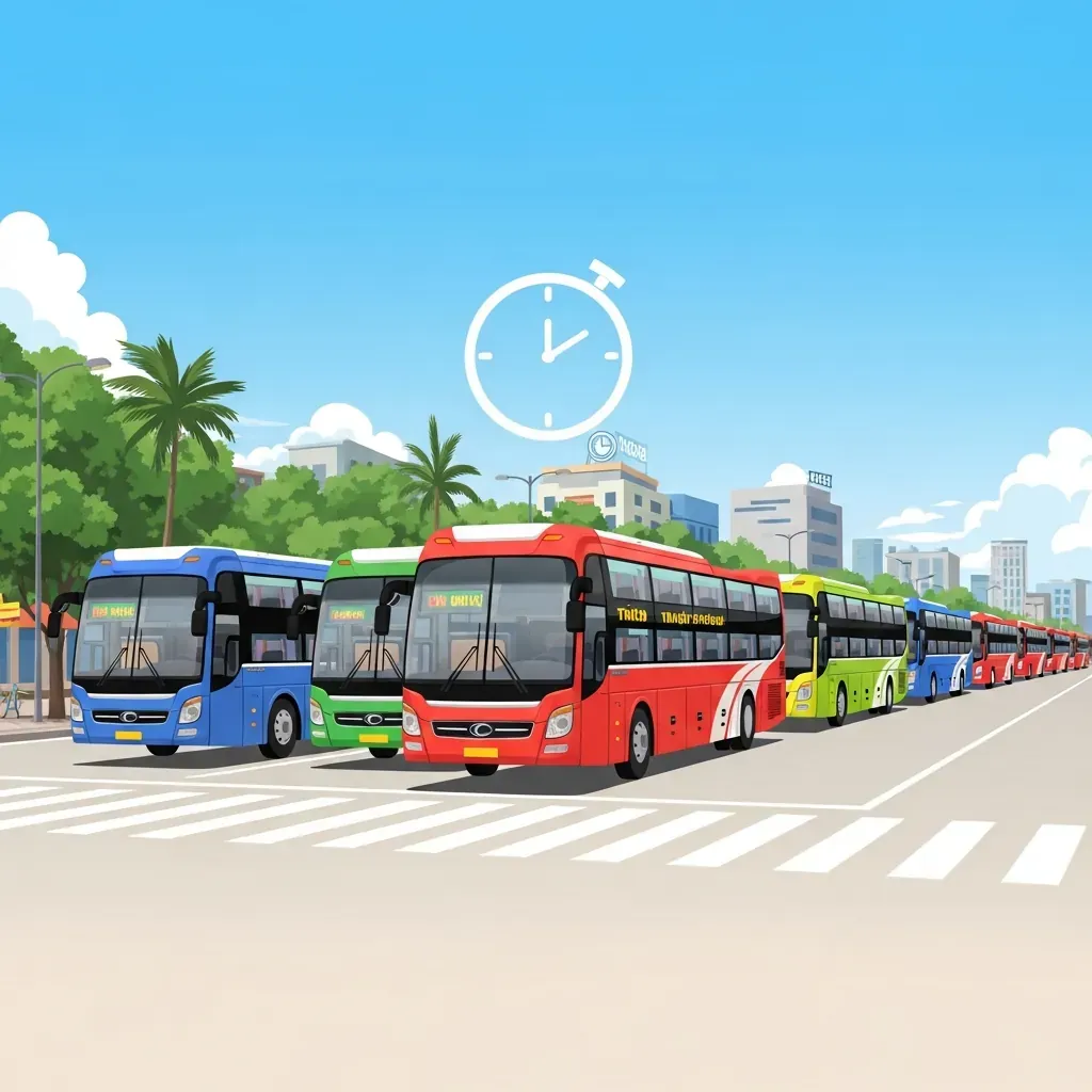 Tần suất chuyến dày đặc của nhà xe Điền Linh suốt cả ngày