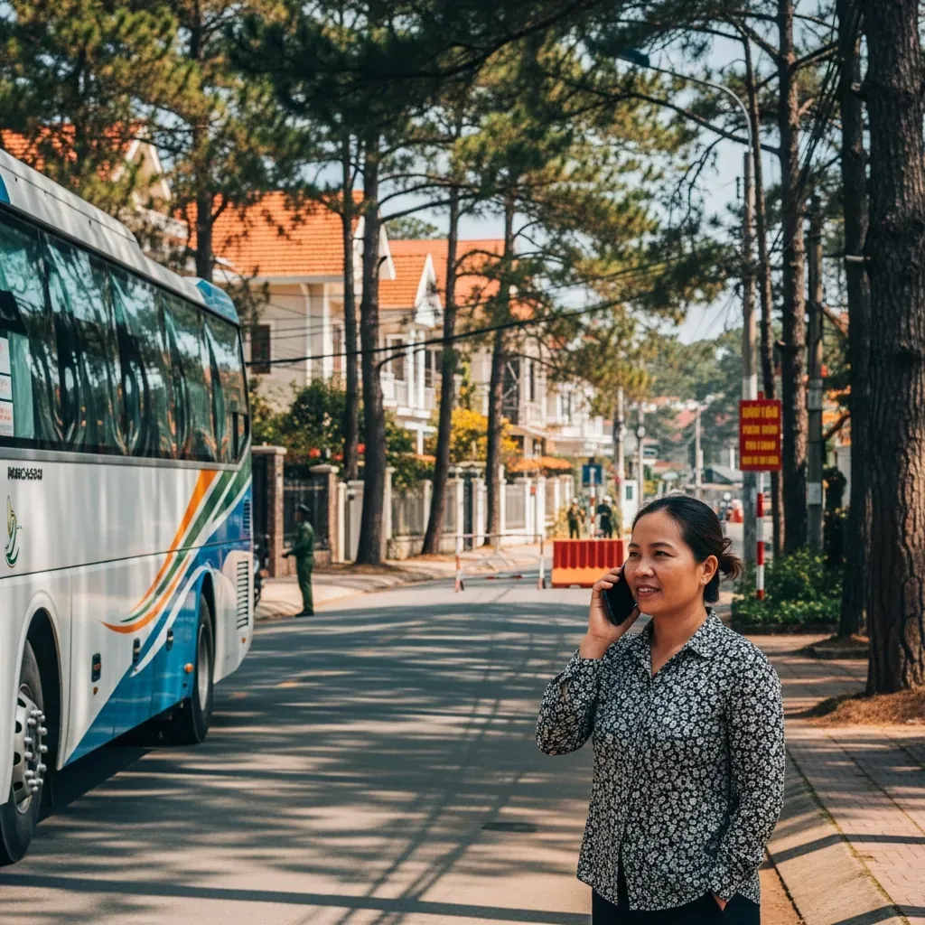 Khách gọi điện xác nhận điểm đón đúng quy định trước chuyến đi