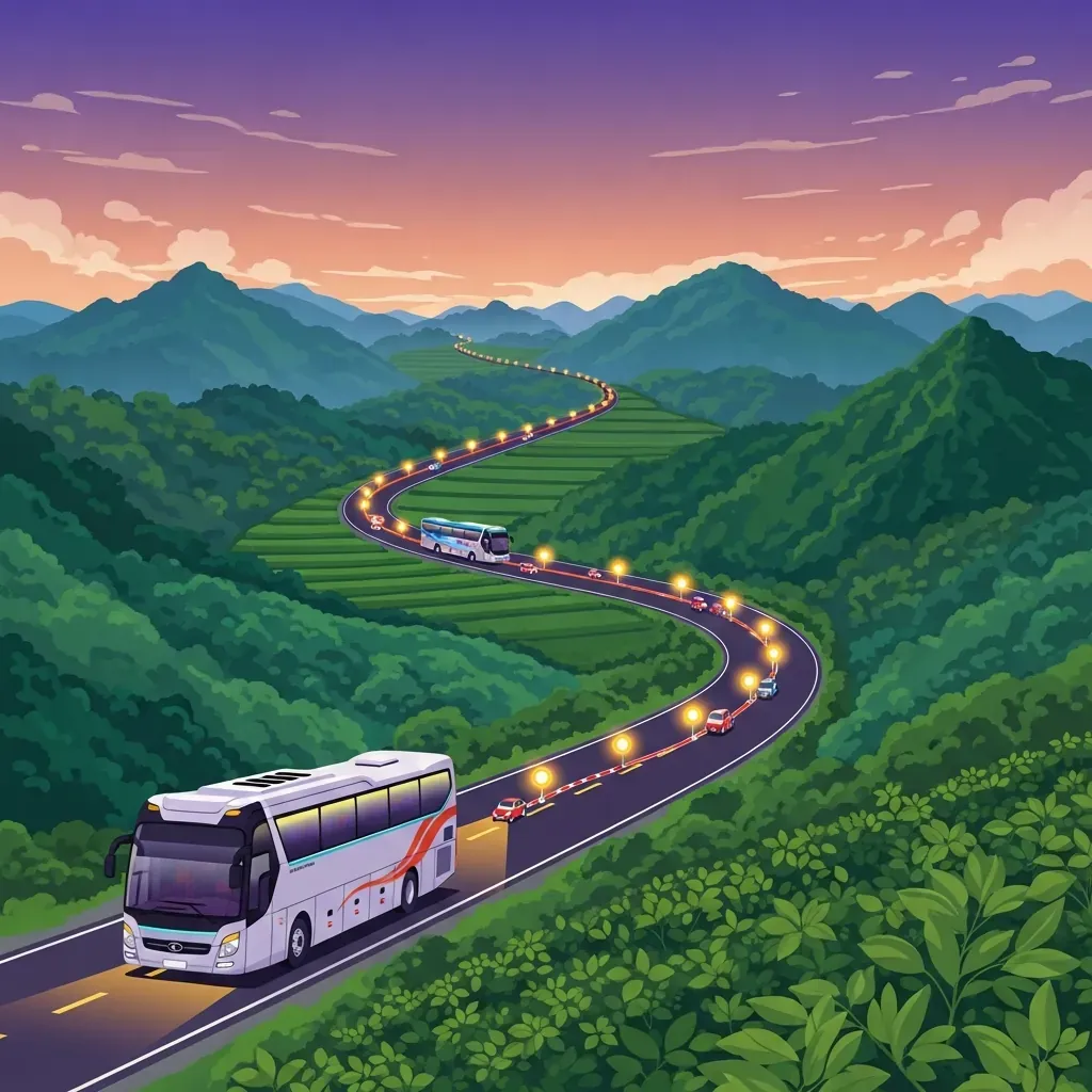 Bản đồ minh họa tuyến xe Gia Lai đi Sài Gòn dài hơn 500km theo Quốc lộ 14