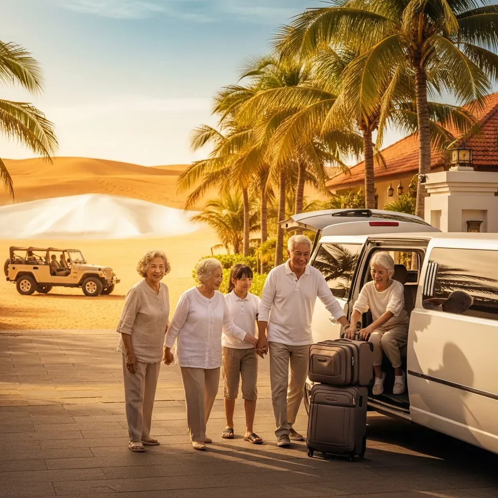 Gia đình Việt được đón trả tận resort Mũi Né và nối tour xe jeep