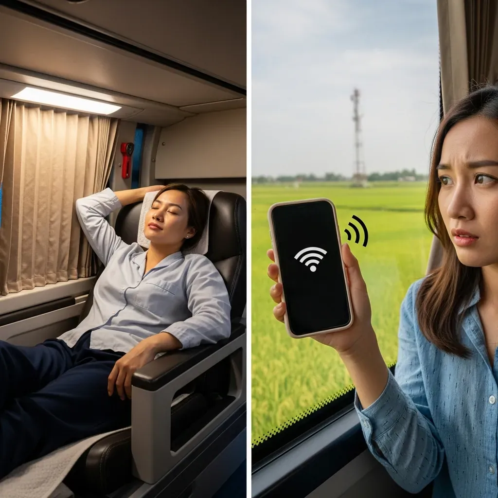So sánh trải nghiệm cabin sạch sẽ và WiFi yếu trên xe Ngọc Ánh