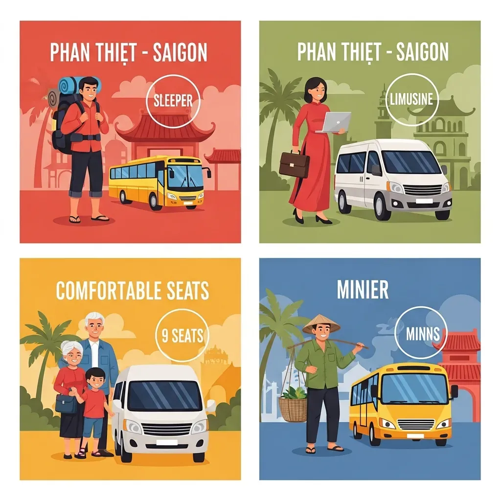 Bốn nhóm người dùng lựa chọn nhà xe phù hợp.