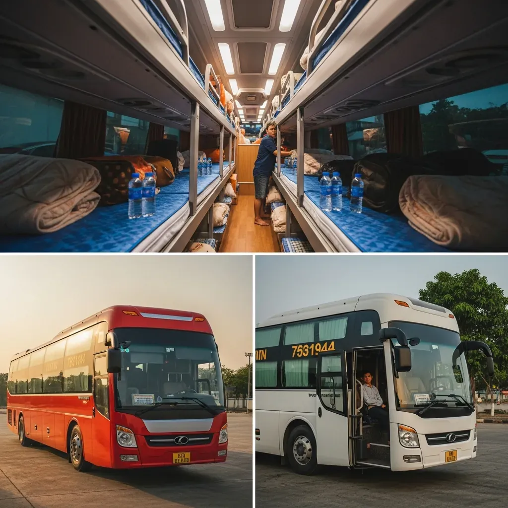 Ảnh xe giường nằm cao cấp với không gian bên trong sạch sẽ và tiện nghi cơ bản.