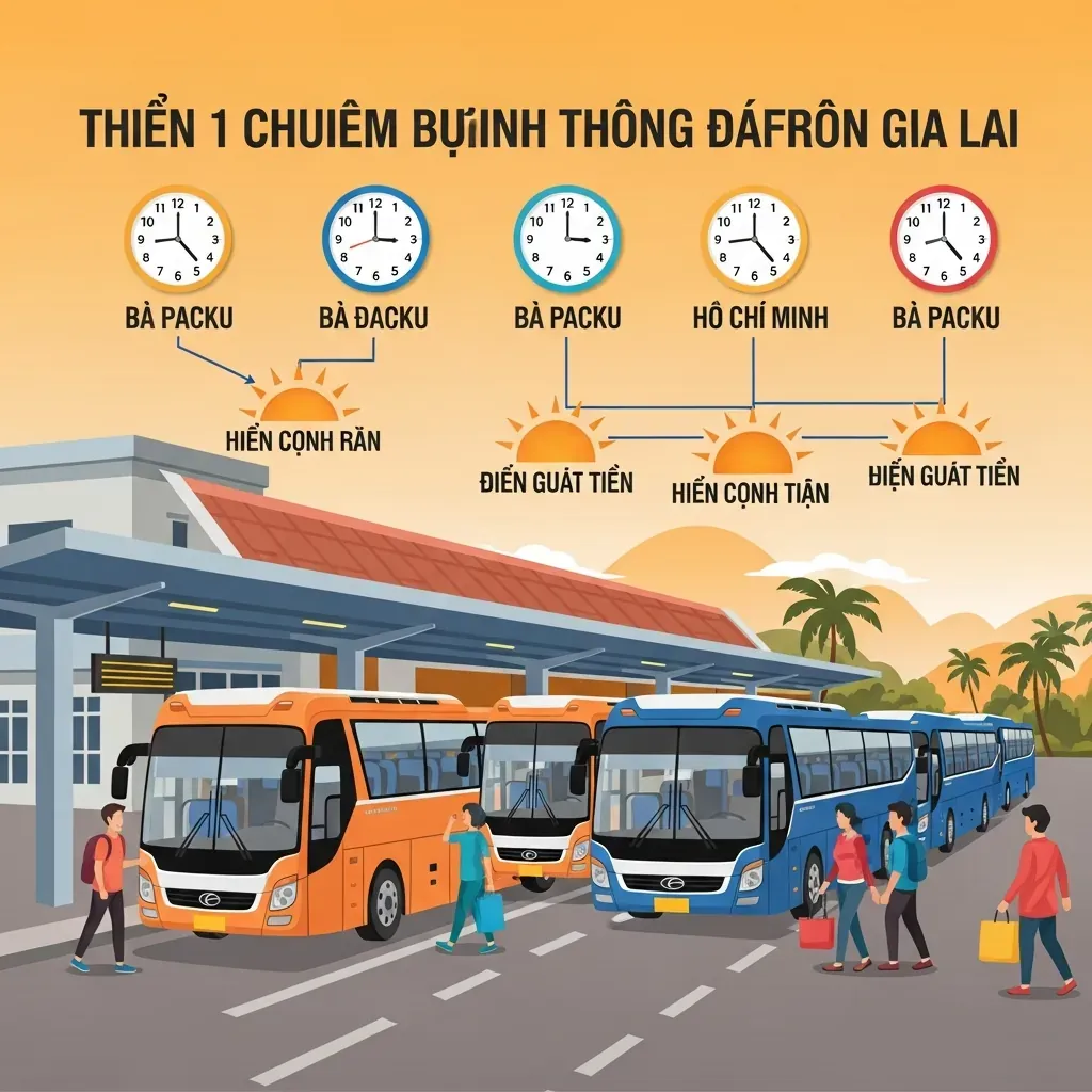 Minh họa cách chọn khung giờ đi xe đêm từ Gia Lai để đến TP.HCM thuận tiện hơn.