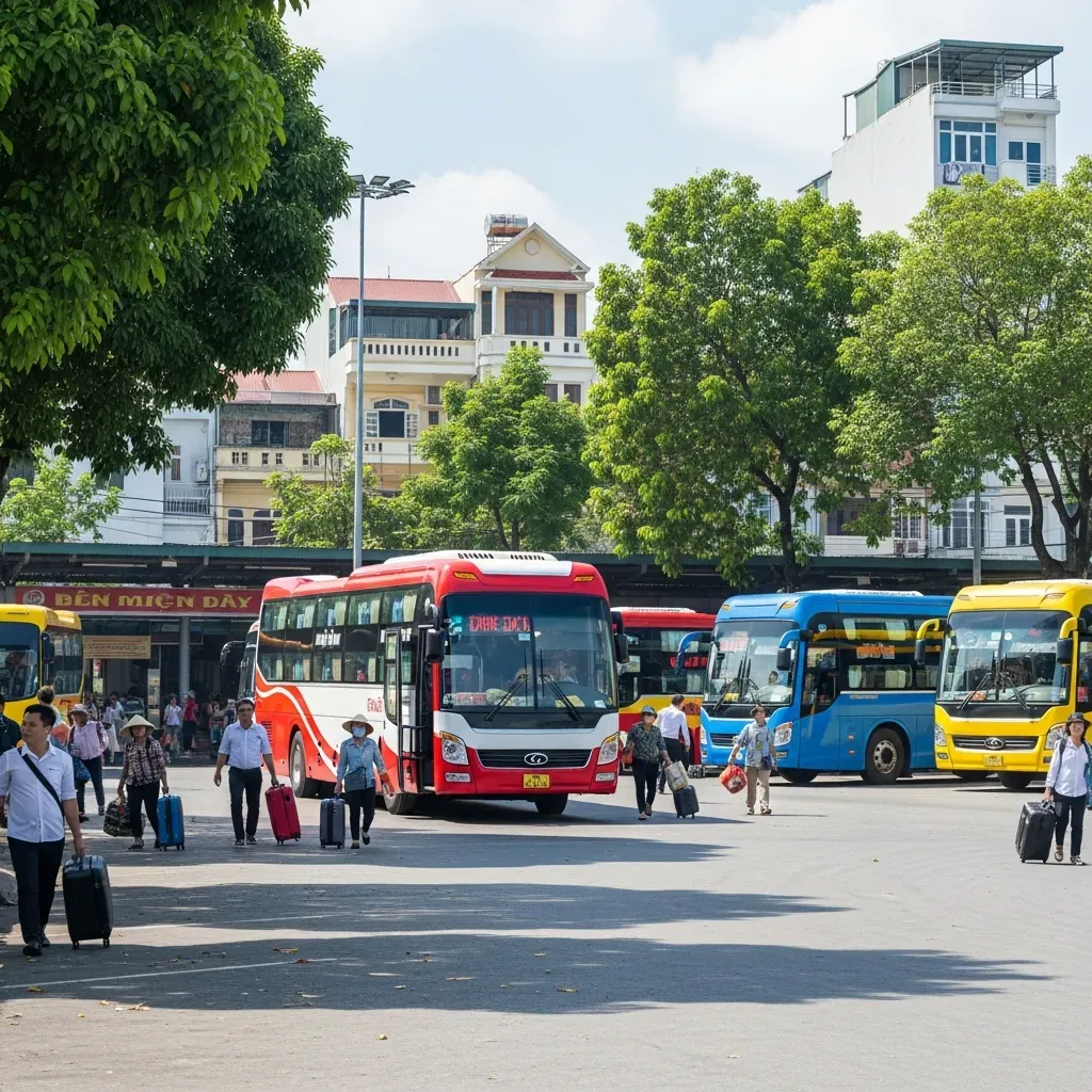 Các nhà xe tại bến xe Miền Tây.