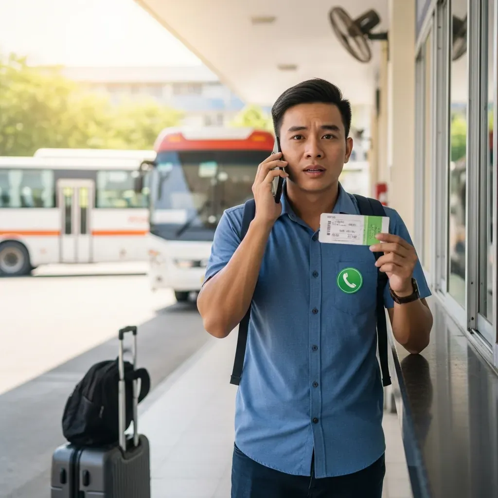 Hành khách gọi tổng đài Phương Trang khi gặp sự cố.