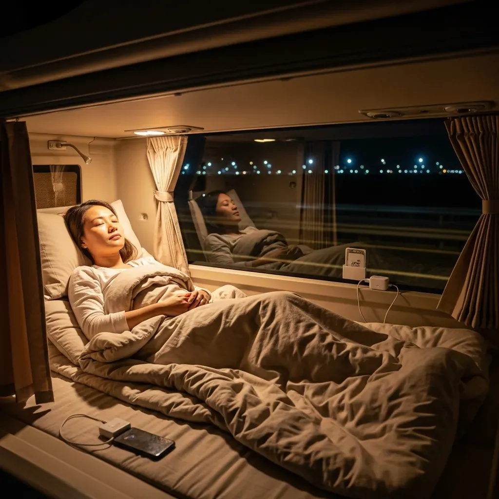 Khoang limousine Phương Trang với hành khách đang nghỉ ngơi.