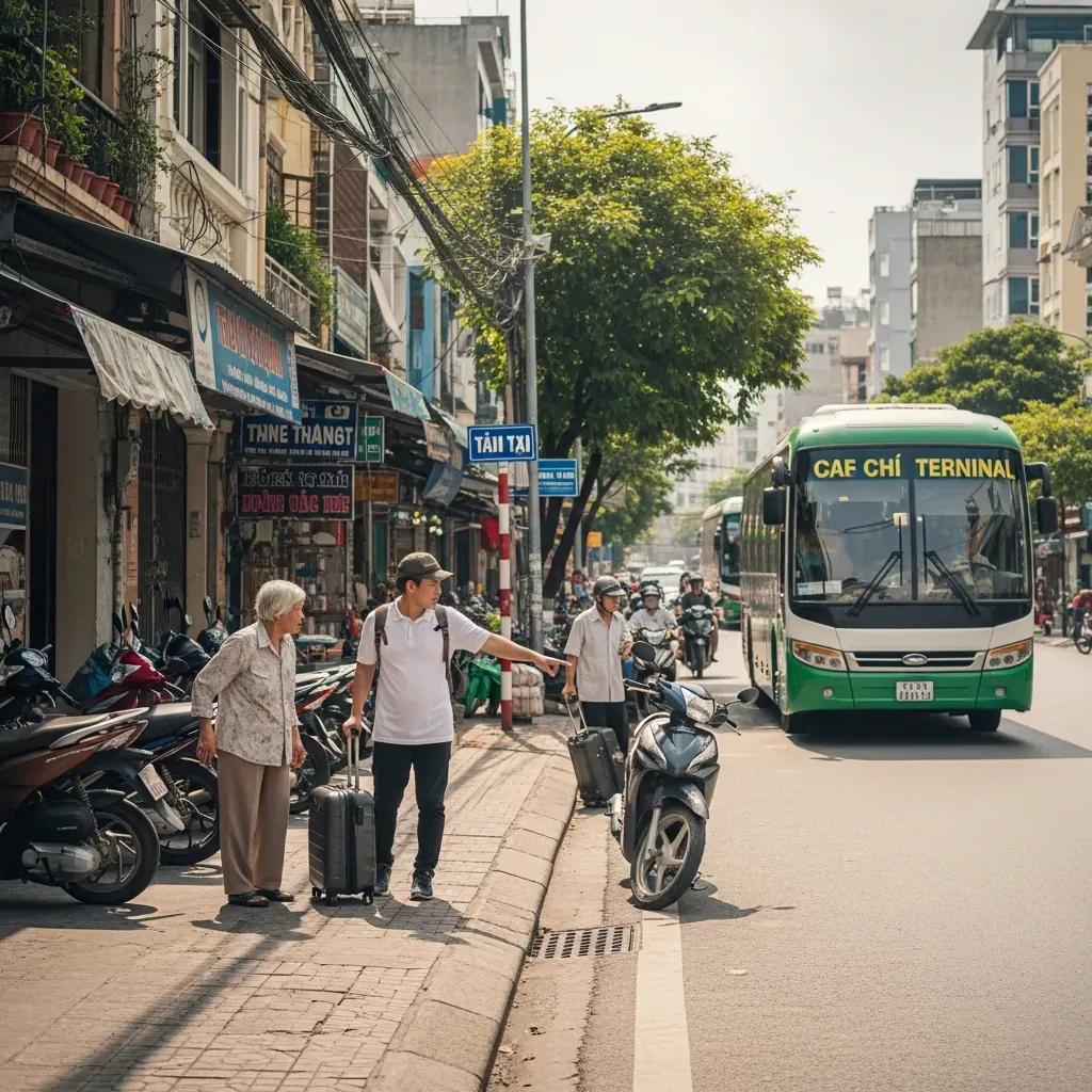 Người đi lần đầu chọn cách đến điểm đón thuận tiện gần bến xe tại TP.HCM.