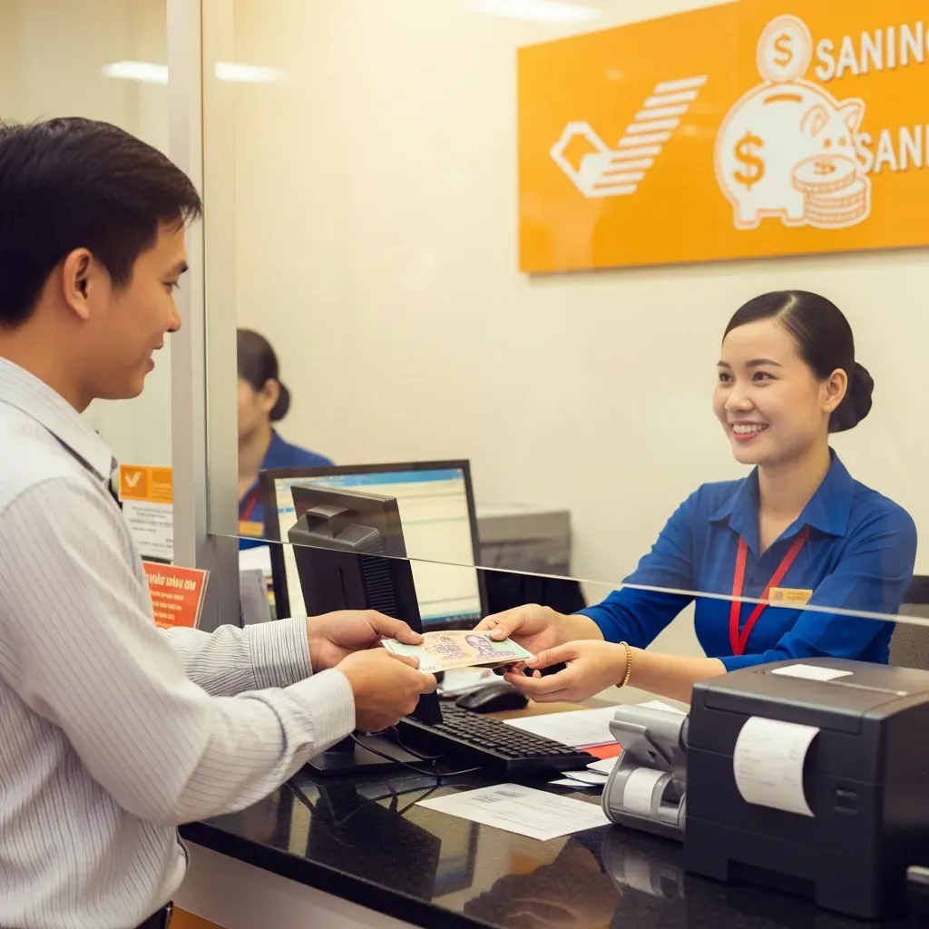 Giao dịch chuyển tiền tại bưu điện
