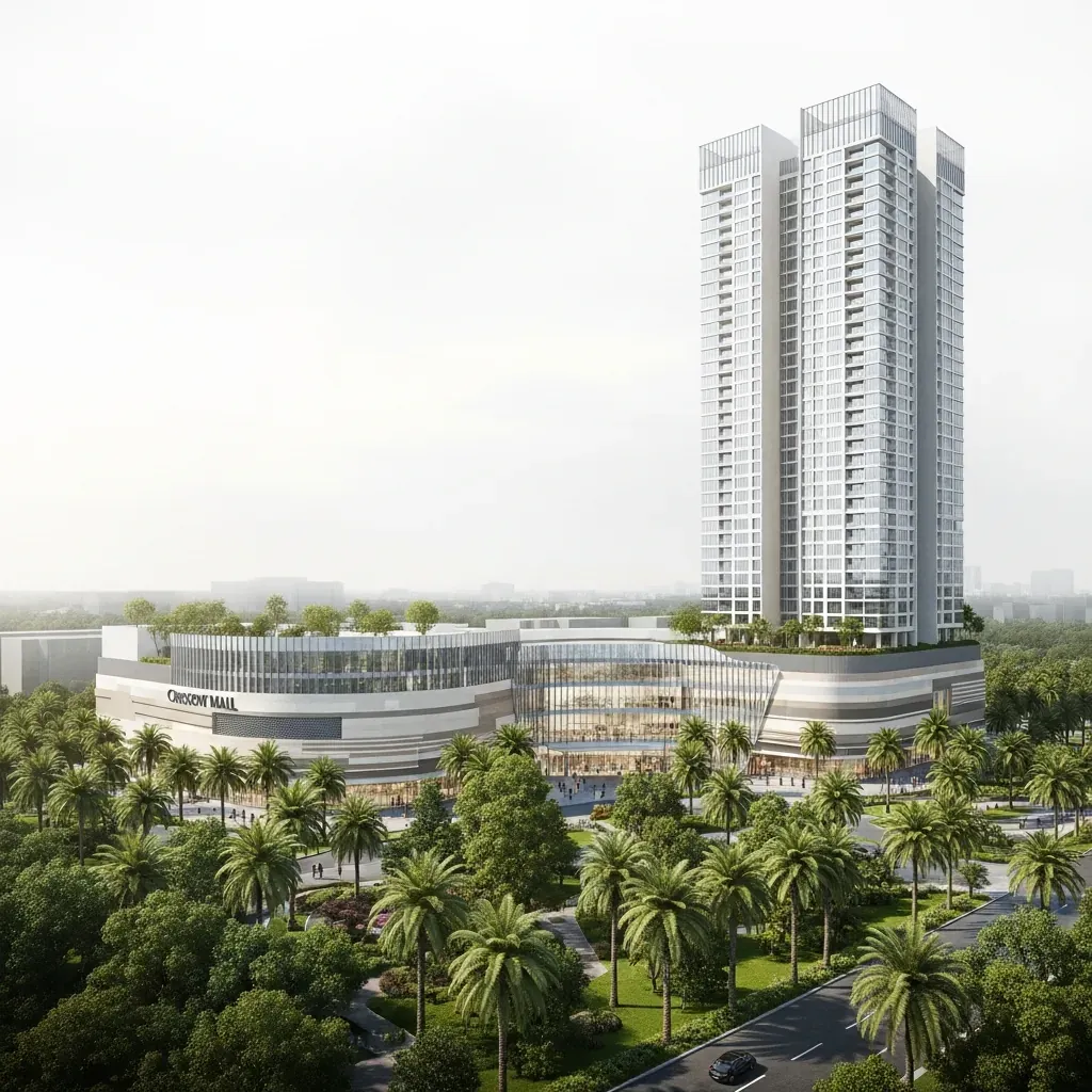 Dự án mở rộng tương lai của Crescent Mall với tòa tháp 40 tầng.