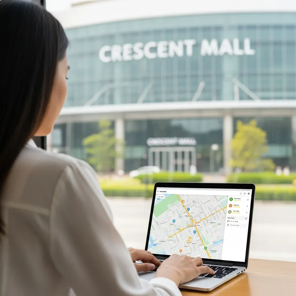 Người dùng tự kiểm tra đánh giá trực tuyến về Crescent Mall trước khi đến.