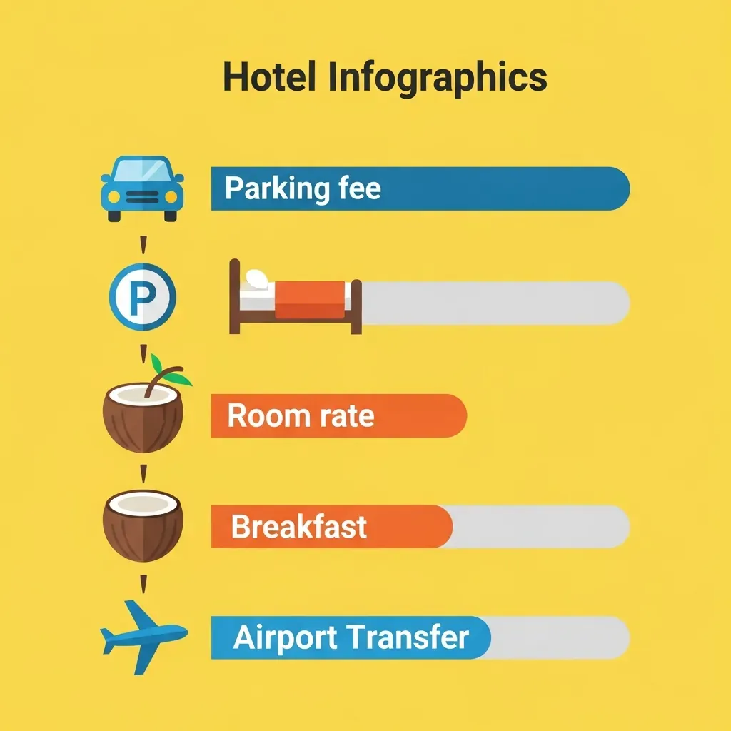 Biểu đồ trực quan các khoản chi phí tại khách sạn Hilton Sài Gòn