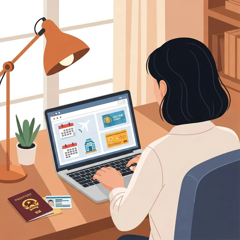 Hình minh họa các bước chuẩn bị trước khi đặt phòng khách sạn