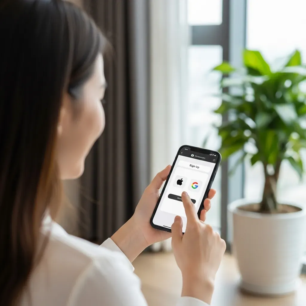 Phụ nữ Việt Nam đăng ký tài khoản Lotte Hotel Rewards qua điện thoại.