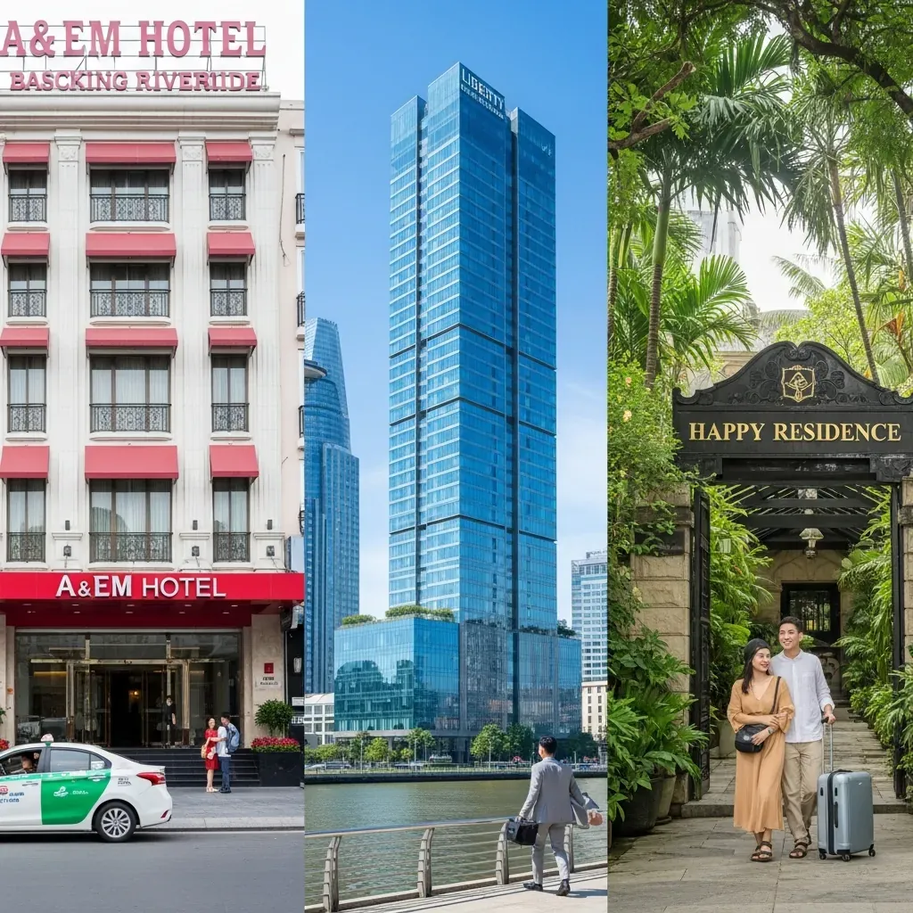 Ba khách sạn dự phòng: A&EM Hotel, Liberty Central Saigon Riverside và Happy Residence.