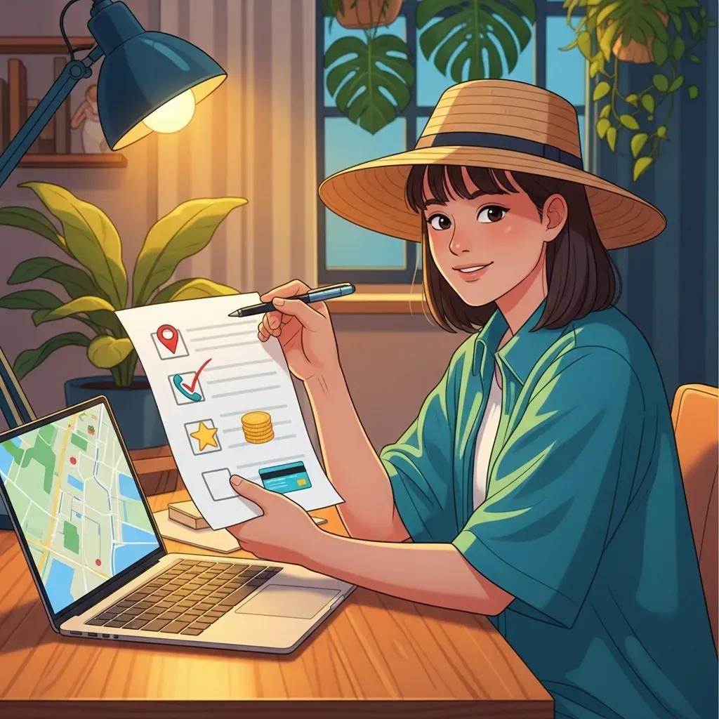 Người đàn ông kiểm tra danh sách trước khi đặt phòng