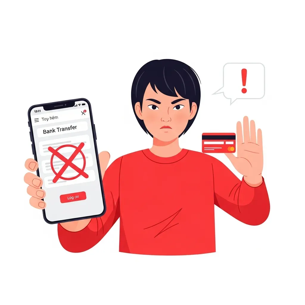 Người dùng từ chối chuyển khoản tiền cọc vào tài khoản cá nhân.